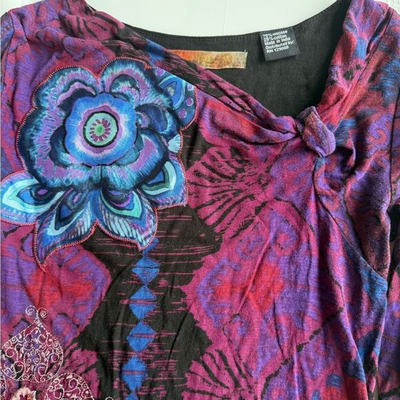 Desigual Woman’s Long Sleeve Rainbow Multi Media Tunic Top. Size Medium. - Picture 3 of 11